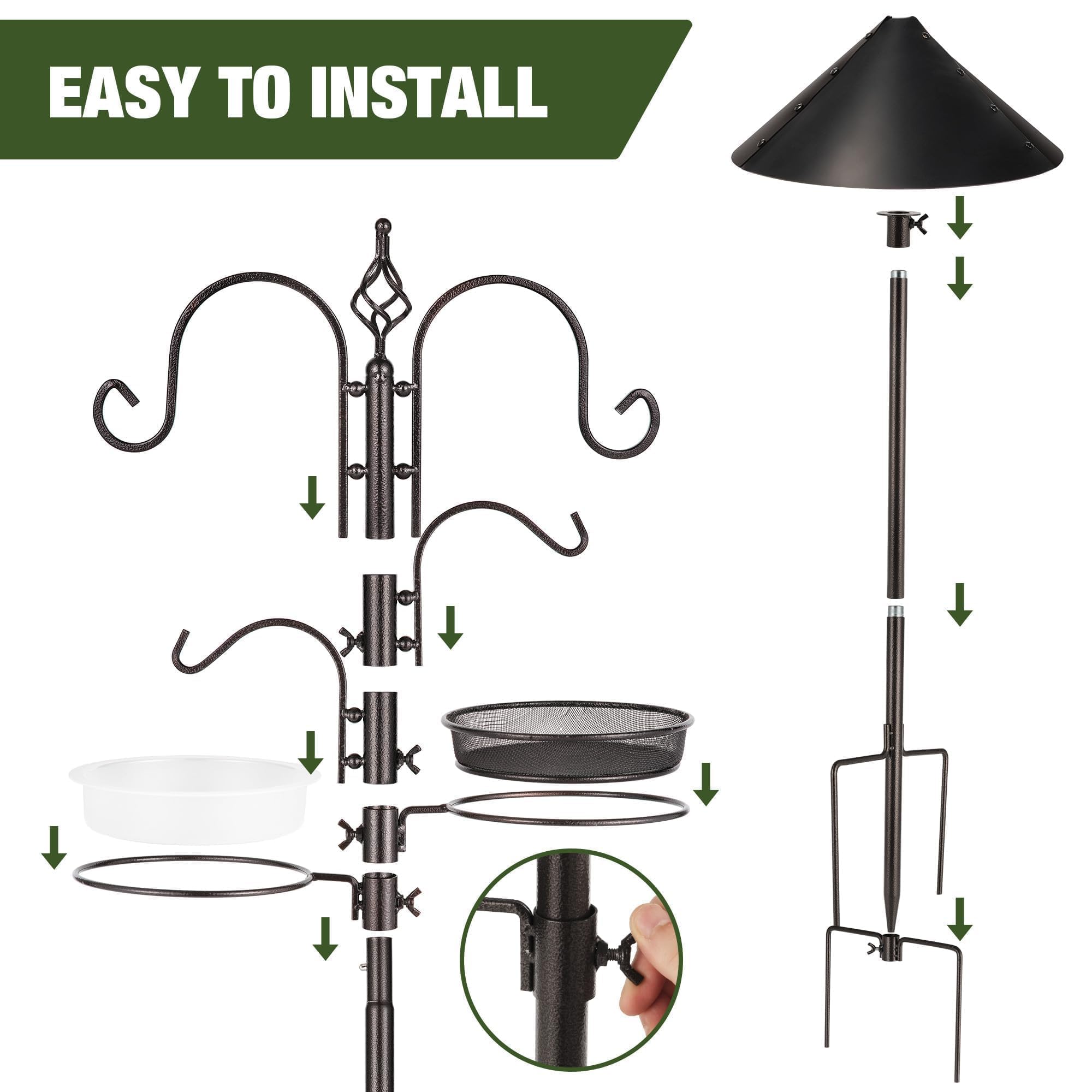 ERYTLLY rustic vintage garden stand adds charm while supporting multiple feeding stations