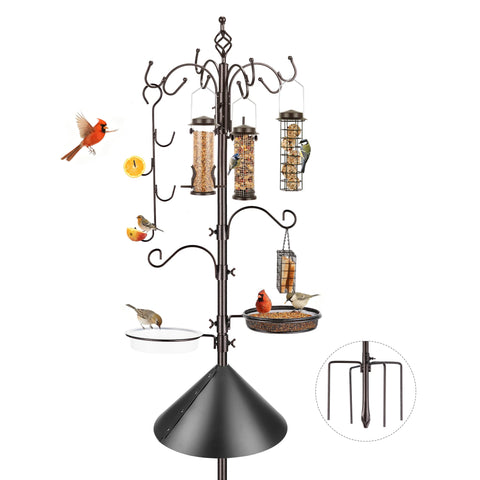 ERYTLLY Bird Feeding Station Pole assembly shown in garden for bird attraction
