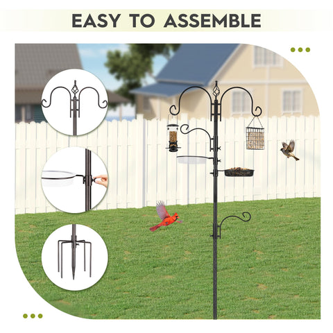 ERYTLLY Bird Feeding Station Kit rustic design enhances your garden landscape.