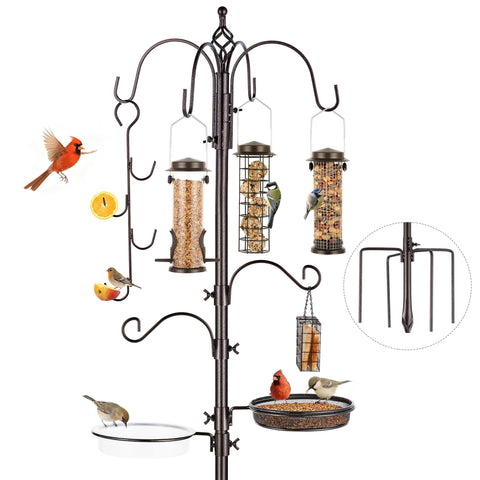 ERYTLLY bird feeding station pole kit in the garden attracts wild birds with a sturdy design