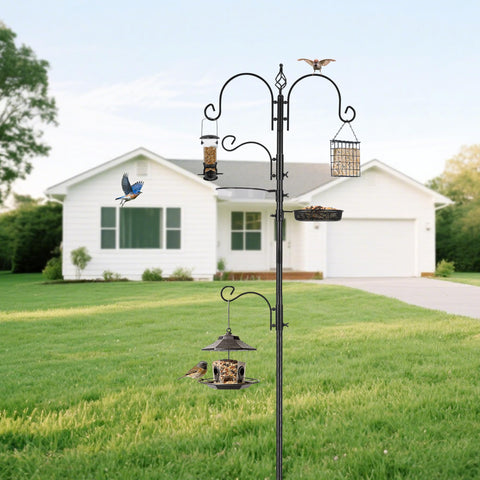 ERYTLLY Bird Feeding Station Kit rust-resistant pole stands sturdy outdoors.