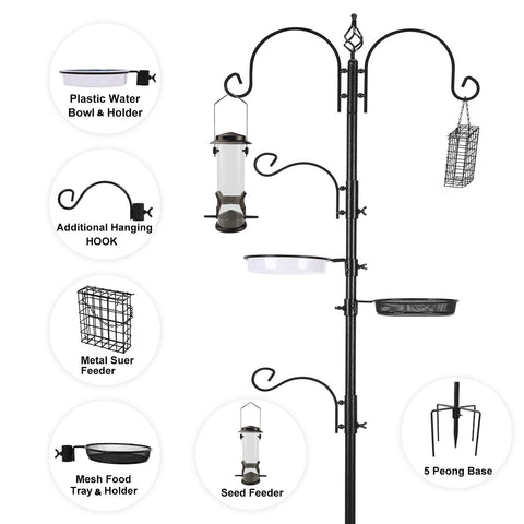 ERYTLLY Bird Feeding Station Kit tool-free assembly for quick setup.
