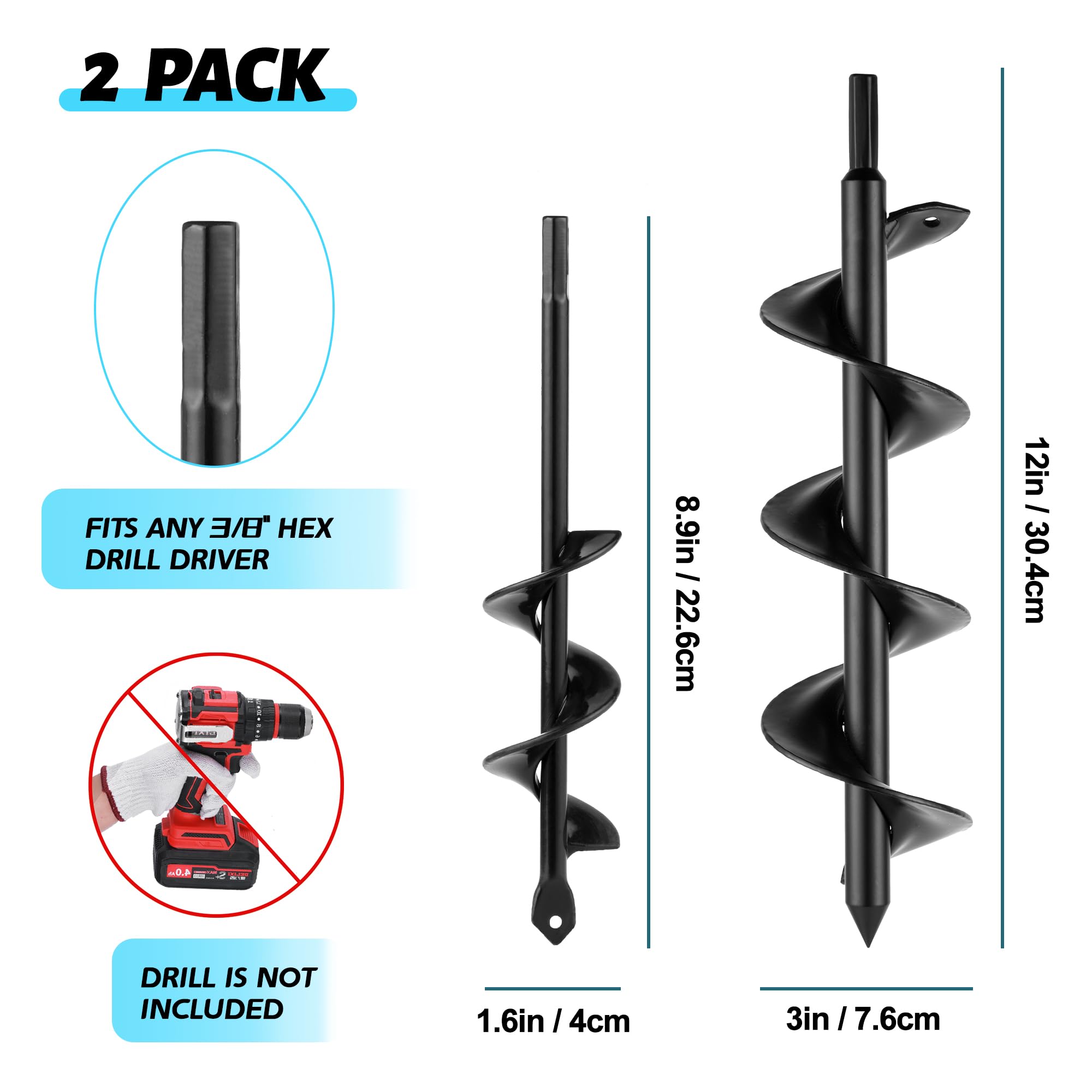 ERYTLLY Bulb Planter heavy-duty steel with wear-resistant coating for durability.