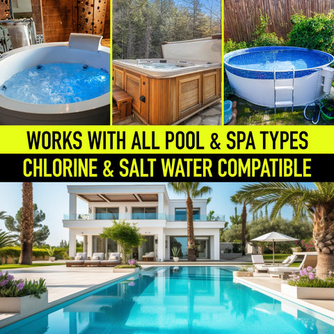 Escentile all-pool-types-compatible design works with chlorine and saltwater.
