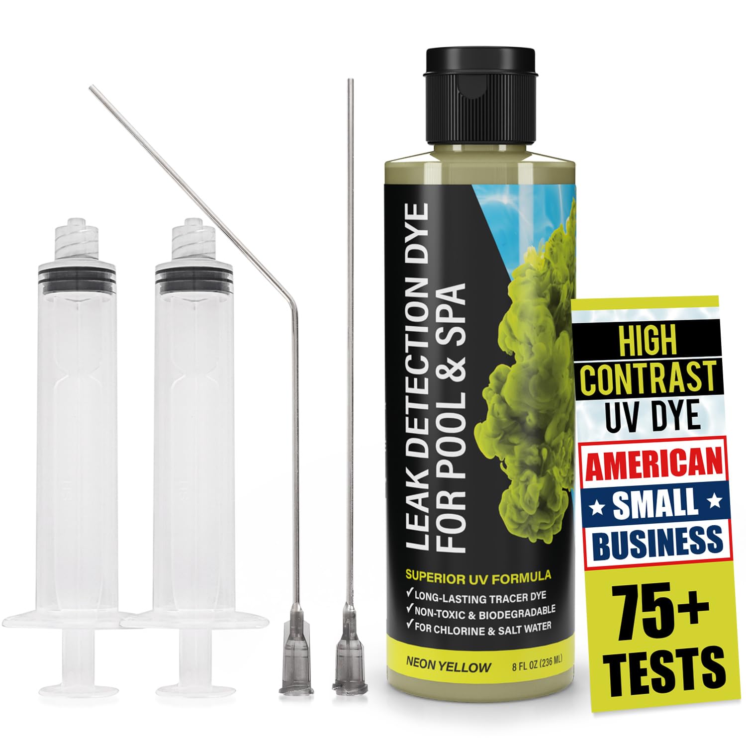 Escentile pool leak dye kit precision-applicators for precise leak testing.