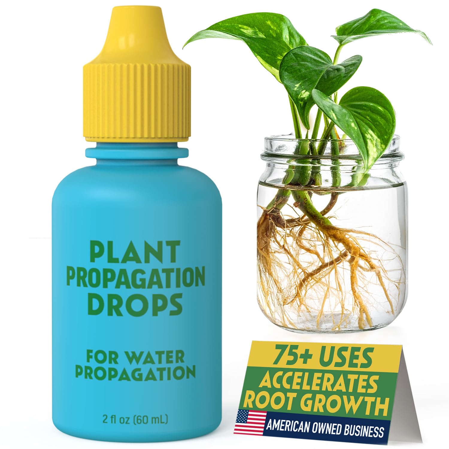 Escentile Rooting Drops bottle pour for precise dosing on cuttings