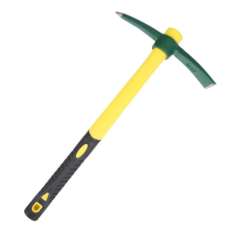 ESCULTORA outdoor multi-function pickaxe demonstrates a double-headed tool for digging and weeding.