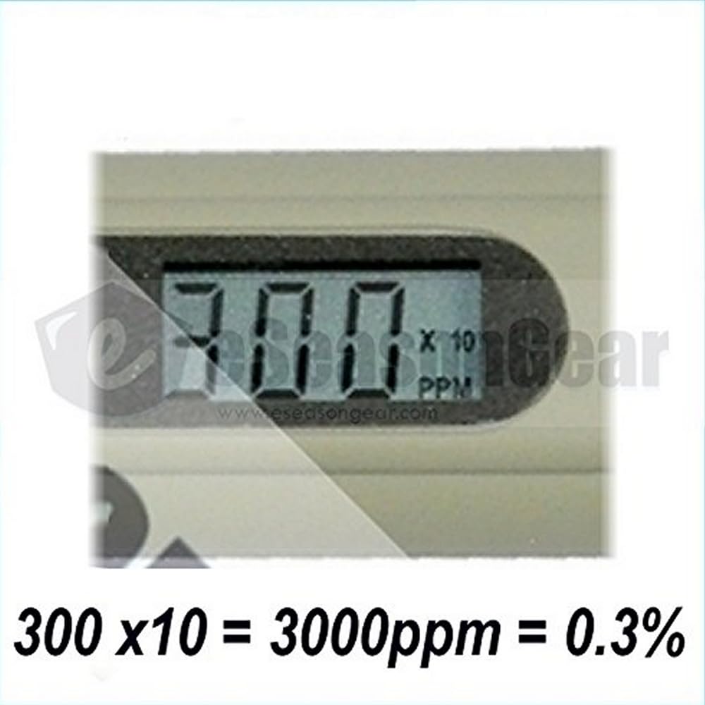 eSeasonGear SALT-3000 meter in koi pond setup provides reliable water readings