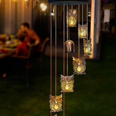esgarden solar-powered chimes decorate pathways and courtyards with a magical glow