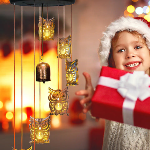 esgarden solar owl chimes for yard provide warm, energy-efficient illumination