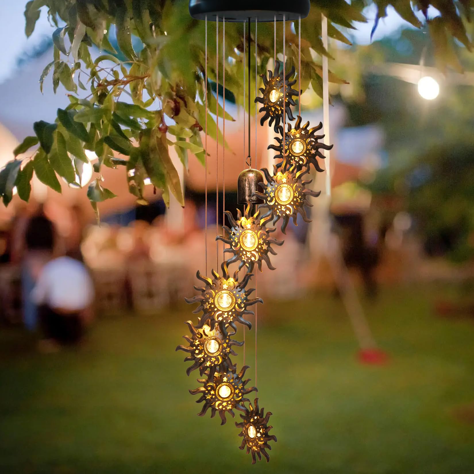 EsGarden sun-moon-star chimes add a soothing focal point in your patio decor
