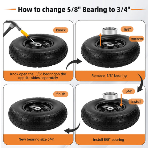 eshcol axle compatible with 5/8-inch and 3/4-inch bearings for broad cart compatibility