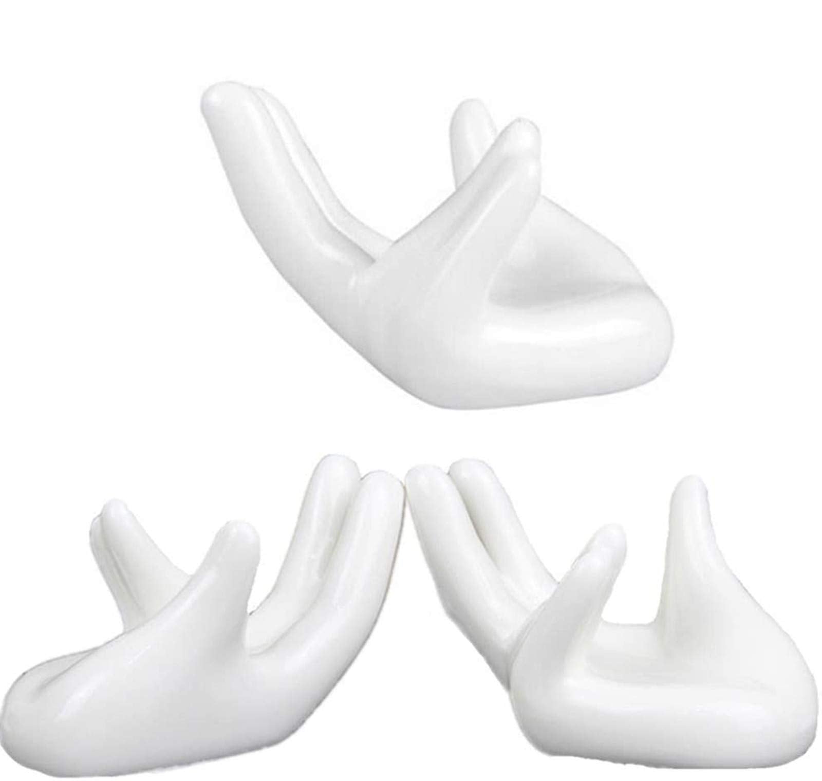 Eshylala ceramic hand-shaped air plant holder trio for desk display.