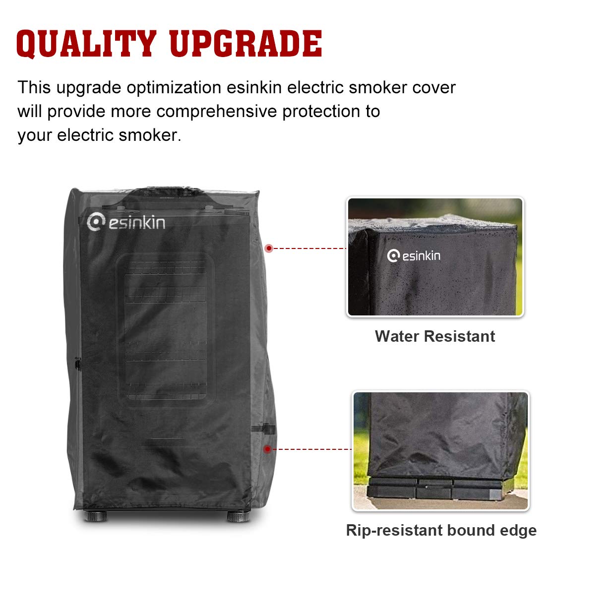 Esinkin waterproof 30-inch smoker cover guards against rain and moisture