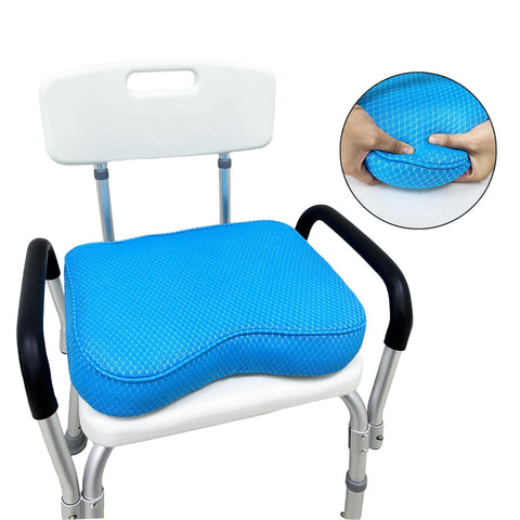 Esme L&H cushion on travel chair, illustrating portability