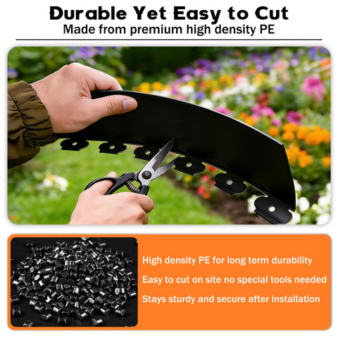 ESOHOT durable PE-material edging withstands sun, rain, and seasonal changes.