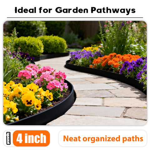 ESOHOT versatile edging supports flower beds, tree rings, paths, and walkways.