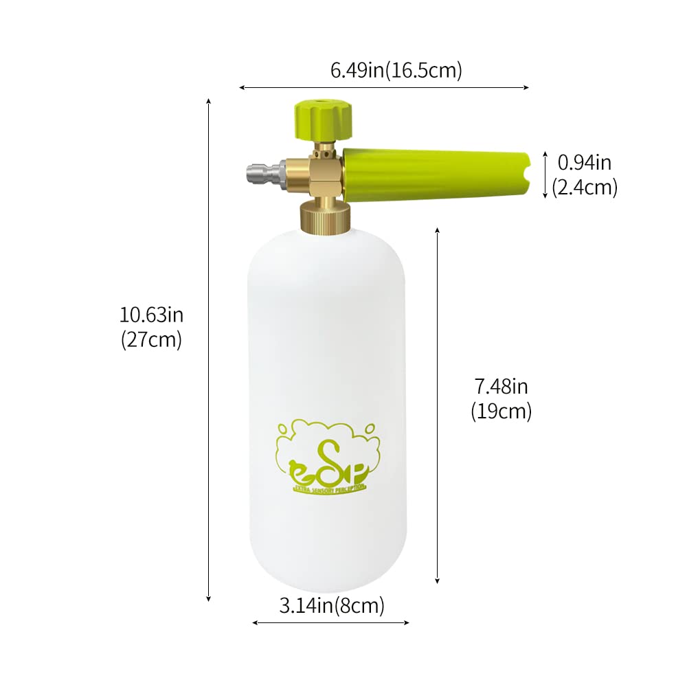 ESP quick connector ensures fast setup with most pressure washers.