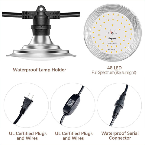 Espird high-efficiency 48-LED bulbs maximize light with low energy use.