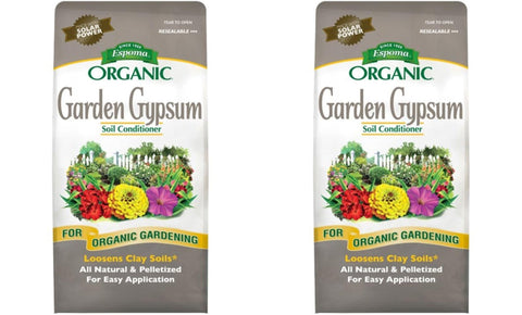 Espoma Garden Gypsum pellets for easy soil amendment and clay loosening.
