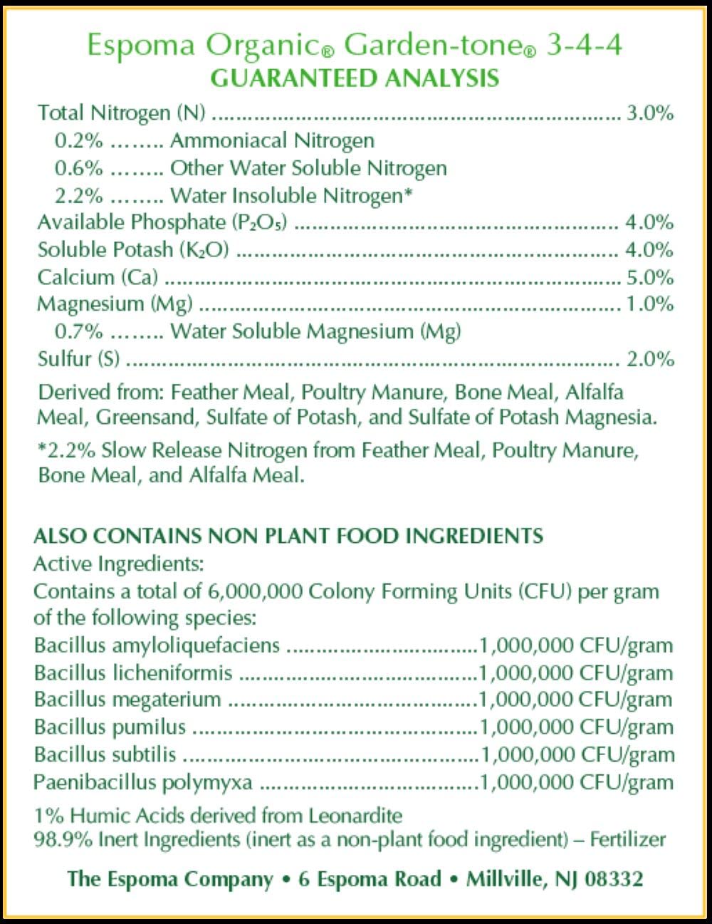 Espoma Garden-Tone used on warm-season crops for flavorful harvest.