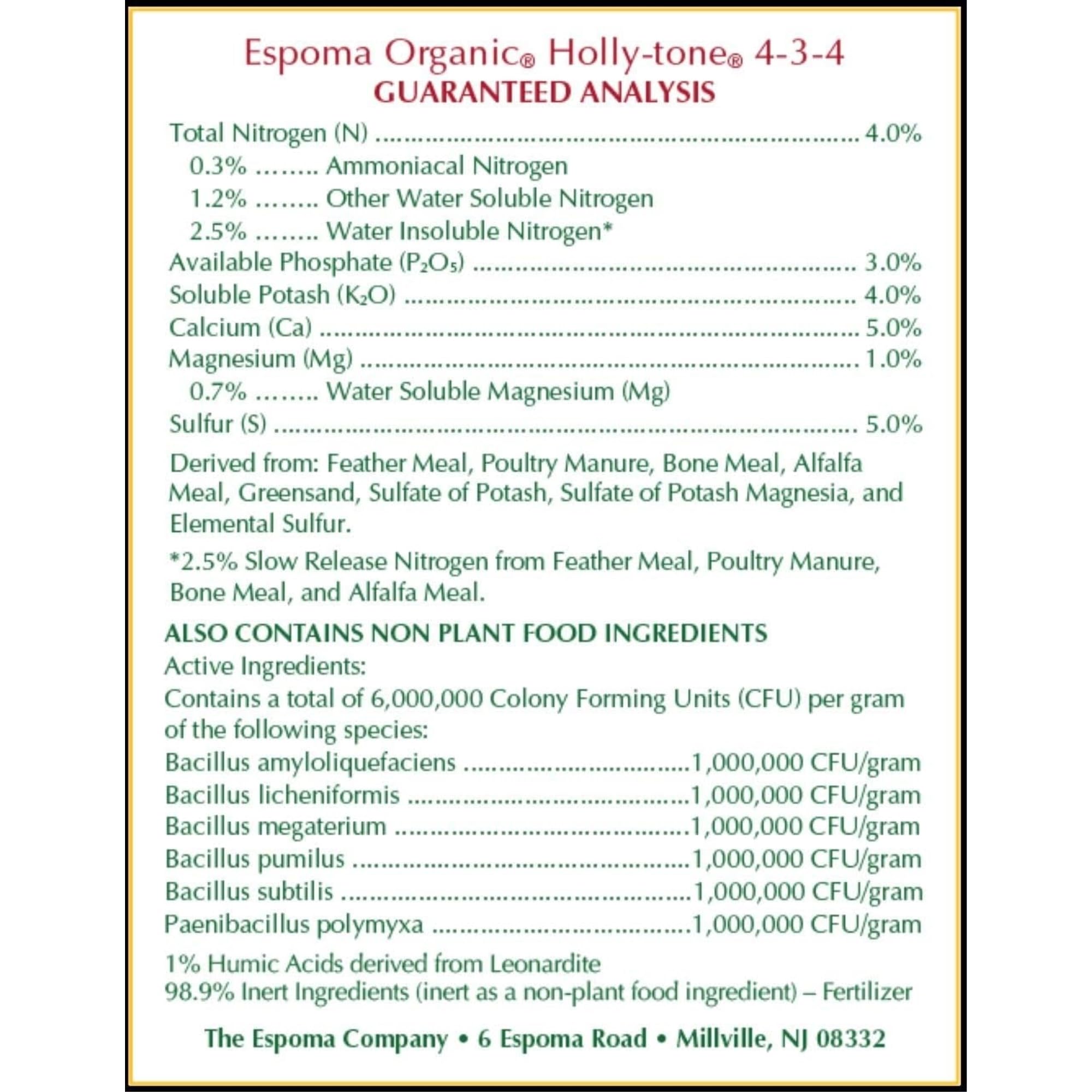 Espoma Holly-Tone helps azaleas and hydrangeas thrive in acidic soil.
