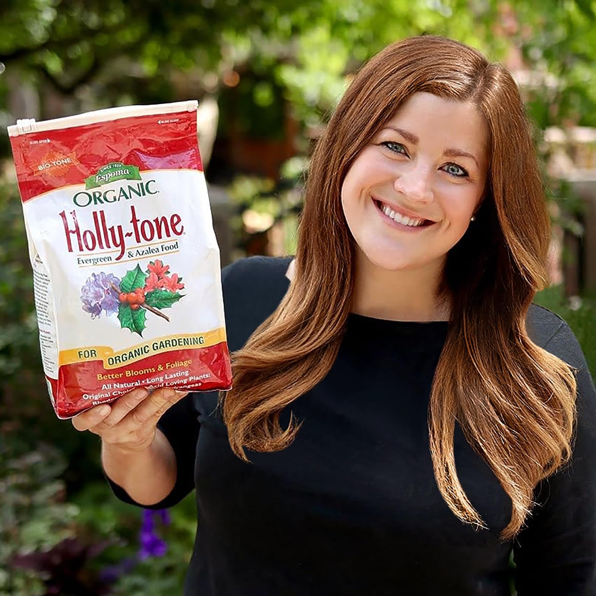 Espoma Holly-Tone organic ingredients highlight natural nutrients for healthier soil.