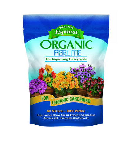 Espoma Organic Perlite bag closeup showing pure aeration for healthier soil