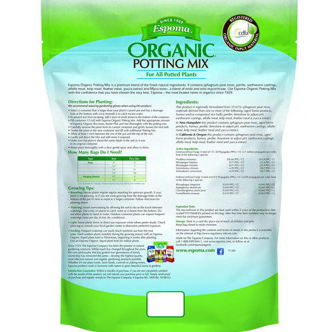 Espoma Organic Potting Soil Mix texture close-up highlighting rich organic nutrients.