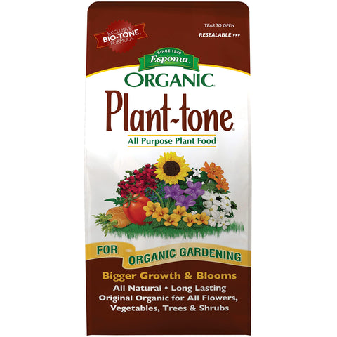 Espoma Plant-Tone organic fertilizer for annuals, perennials, vegetables.