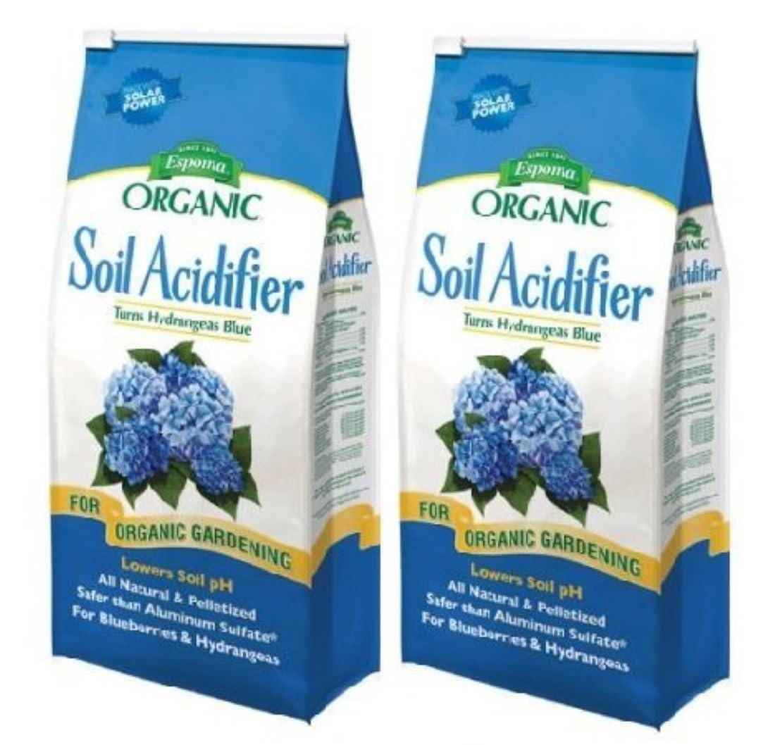 Espoma Soil Acidifier pack-2 indicating organic gardening suitability.