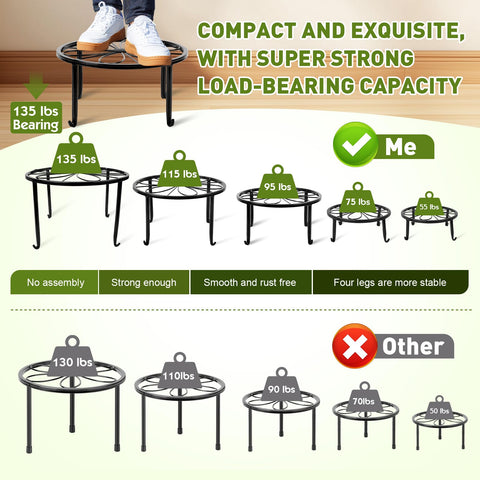 ESRICH arc leg floor protection plant stand supports pots while protecting floors