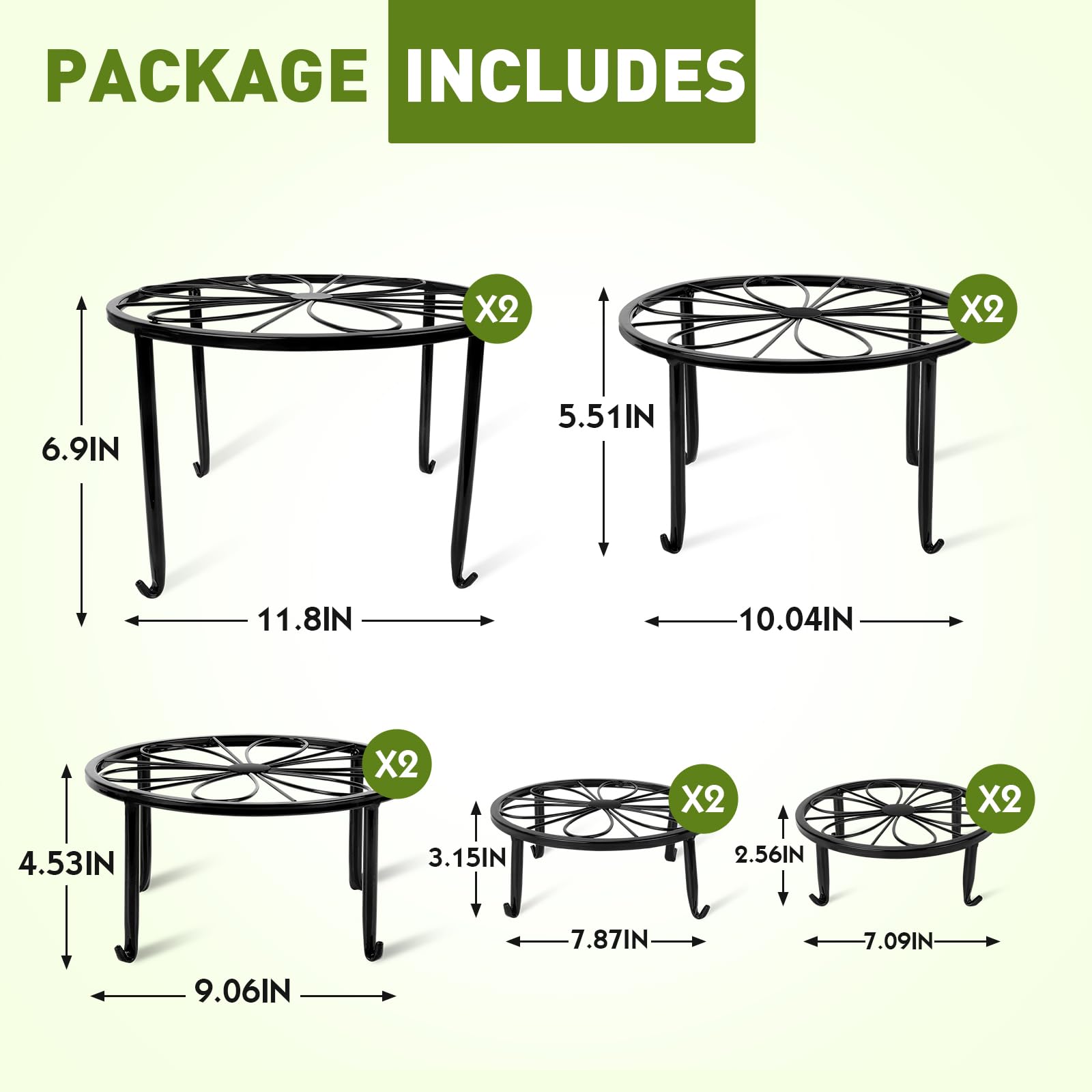 ESRICH multi-size plant stand collection shows varied heights for different pots