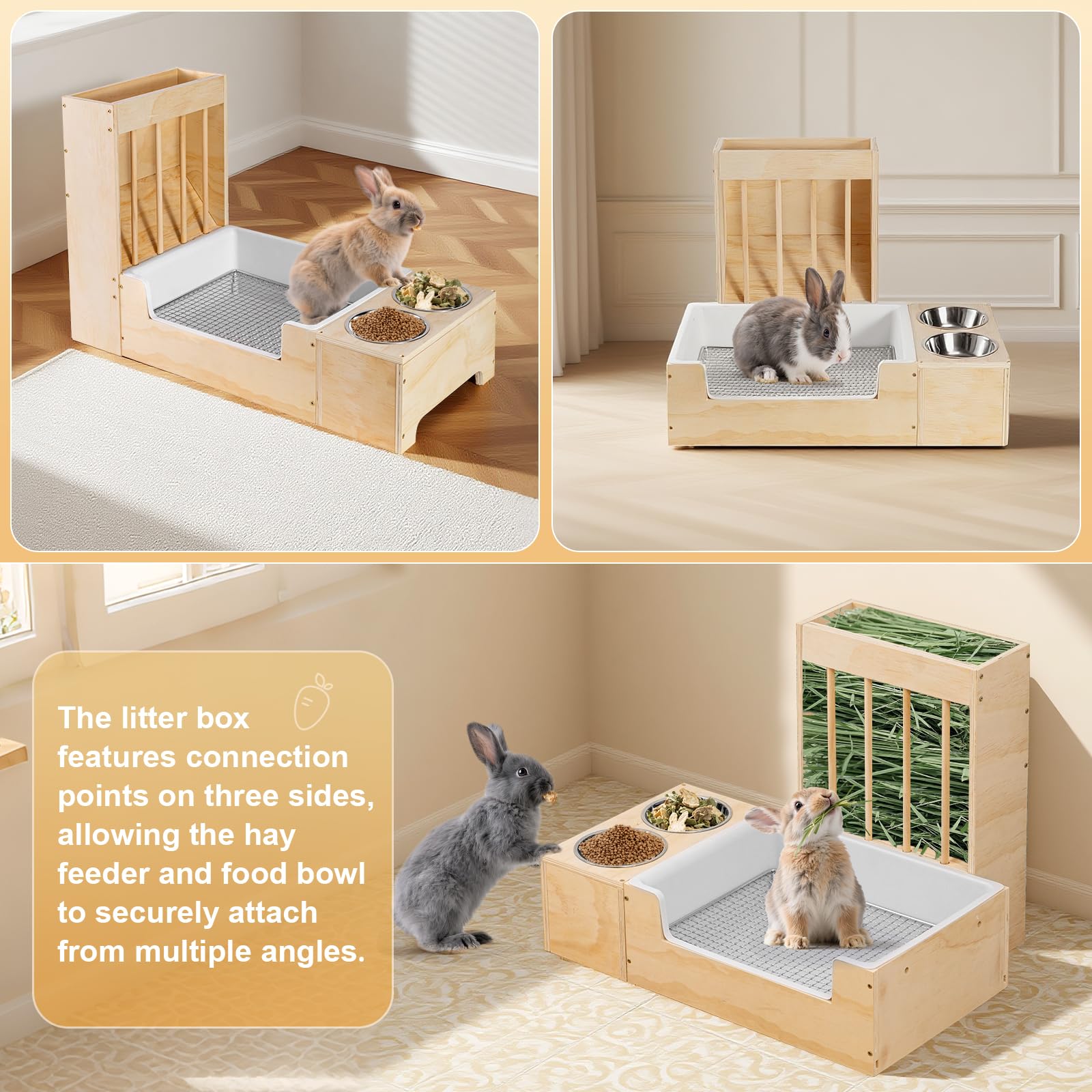 Essenhome vertical hay dispenser design reduces waste by stopping hay from being dragged out.