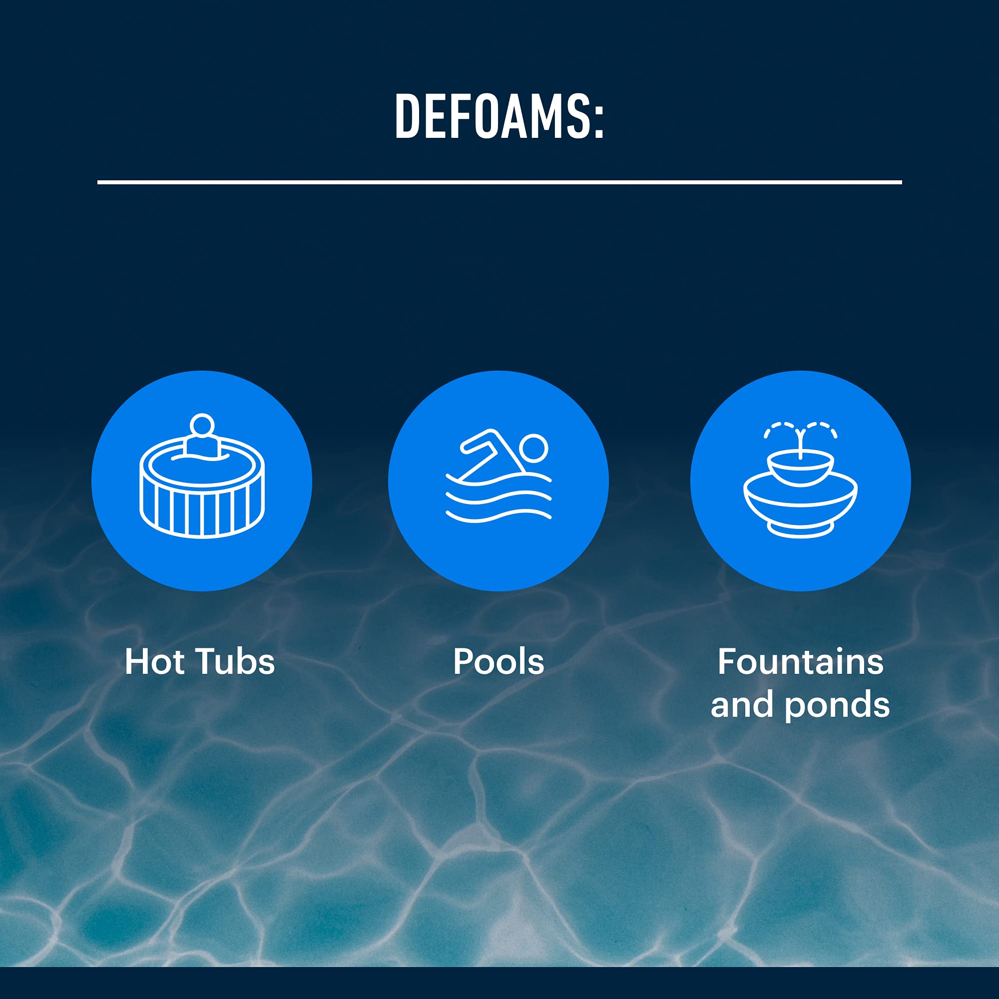 Essential Values hot tub foam eliminator pour demonstrates easy application for fast foam reduction.