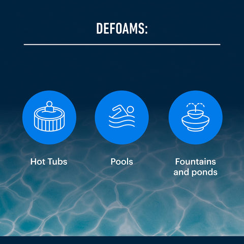 Essential Values hot tub foam eliminator pour demonstrates easy application for fast foam reduction.