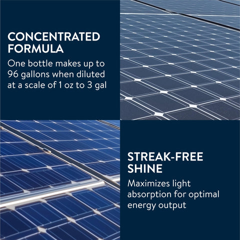 Essential Values Solar Panel Cleaner—sprayer attachment illustrates easy panel application.