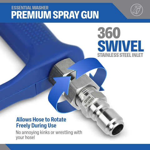 Ergonomic, lightweight Essential Washer gun design in use