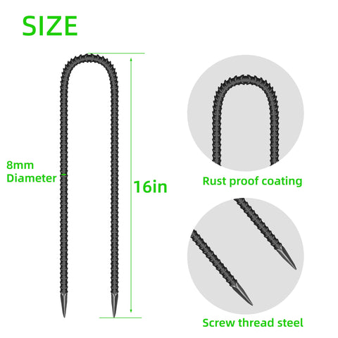 ESSFF 16-inch galvanized stake demonstrates durable wind resistance.