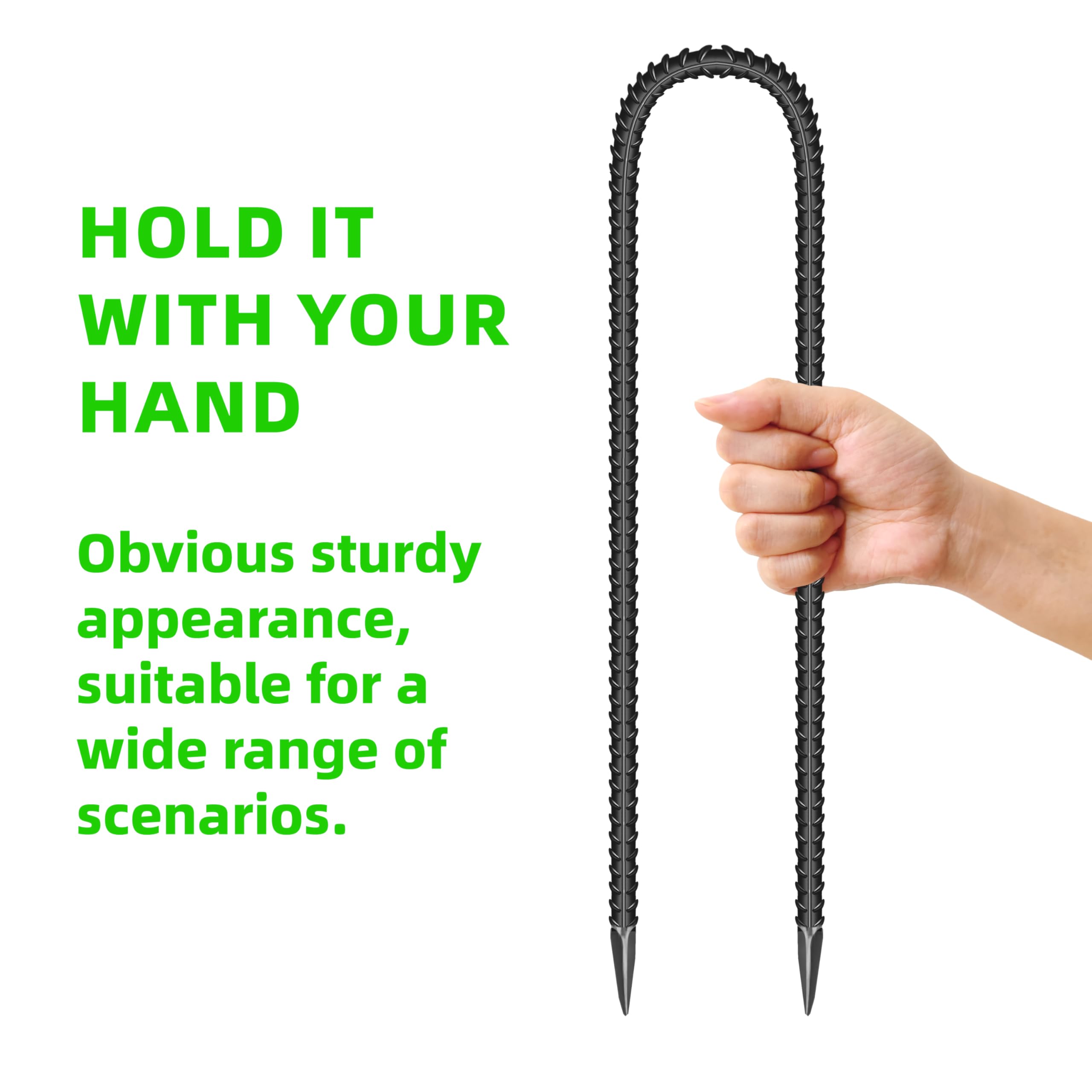 ESSFF stake easily penetrates rocky soil with a sharp tip.