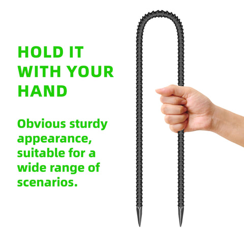 ESSFF stake easily penetrates rocky soil with a sharp tip.