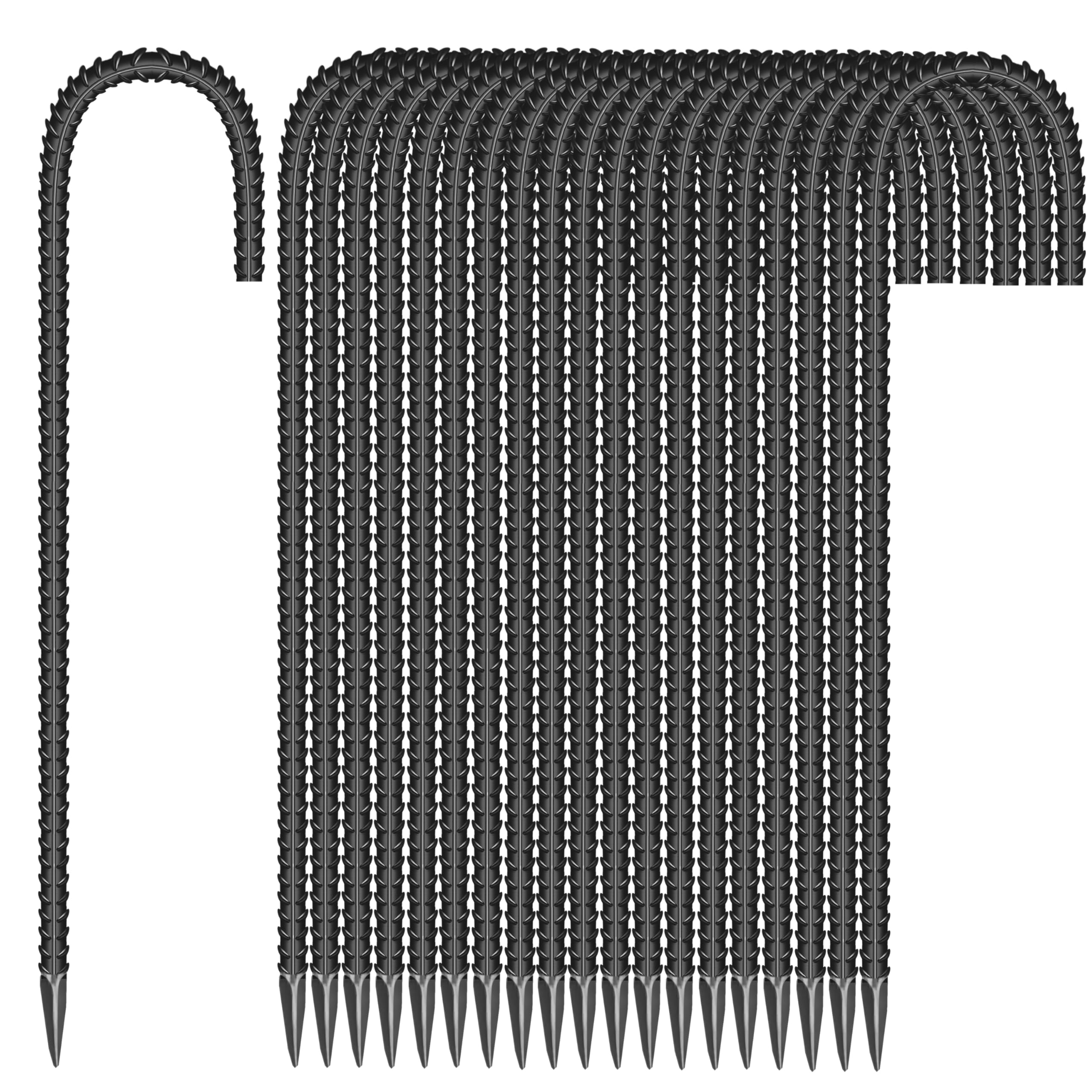 ESSFF galvanized ground stake 12-inch J-shape for secure outdoor anchoring.