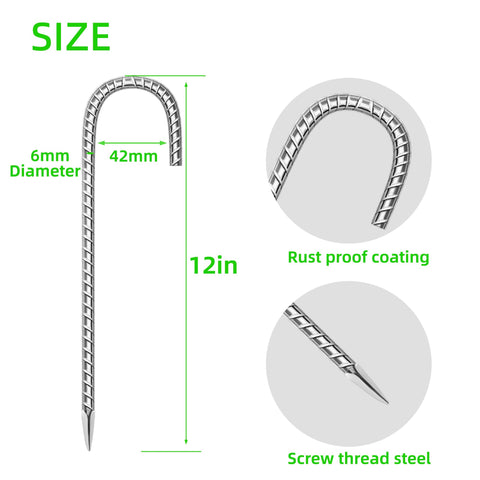 ESSFF galvanized steel stake for easy installation in hard soil.