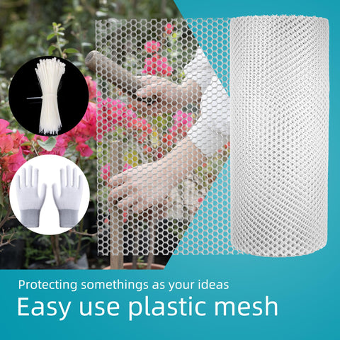 ESSFF Pet and Garden Safeguard white netting close-up showing durable weave