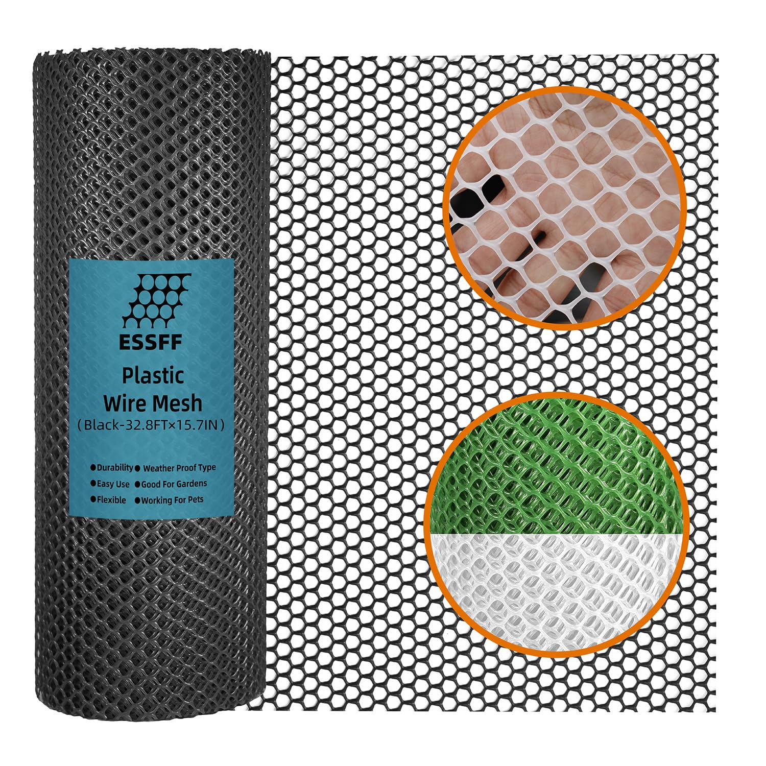 ESSFF Pet and Garden Safeguard netting roll keeps poultry and pets secure outdoors.