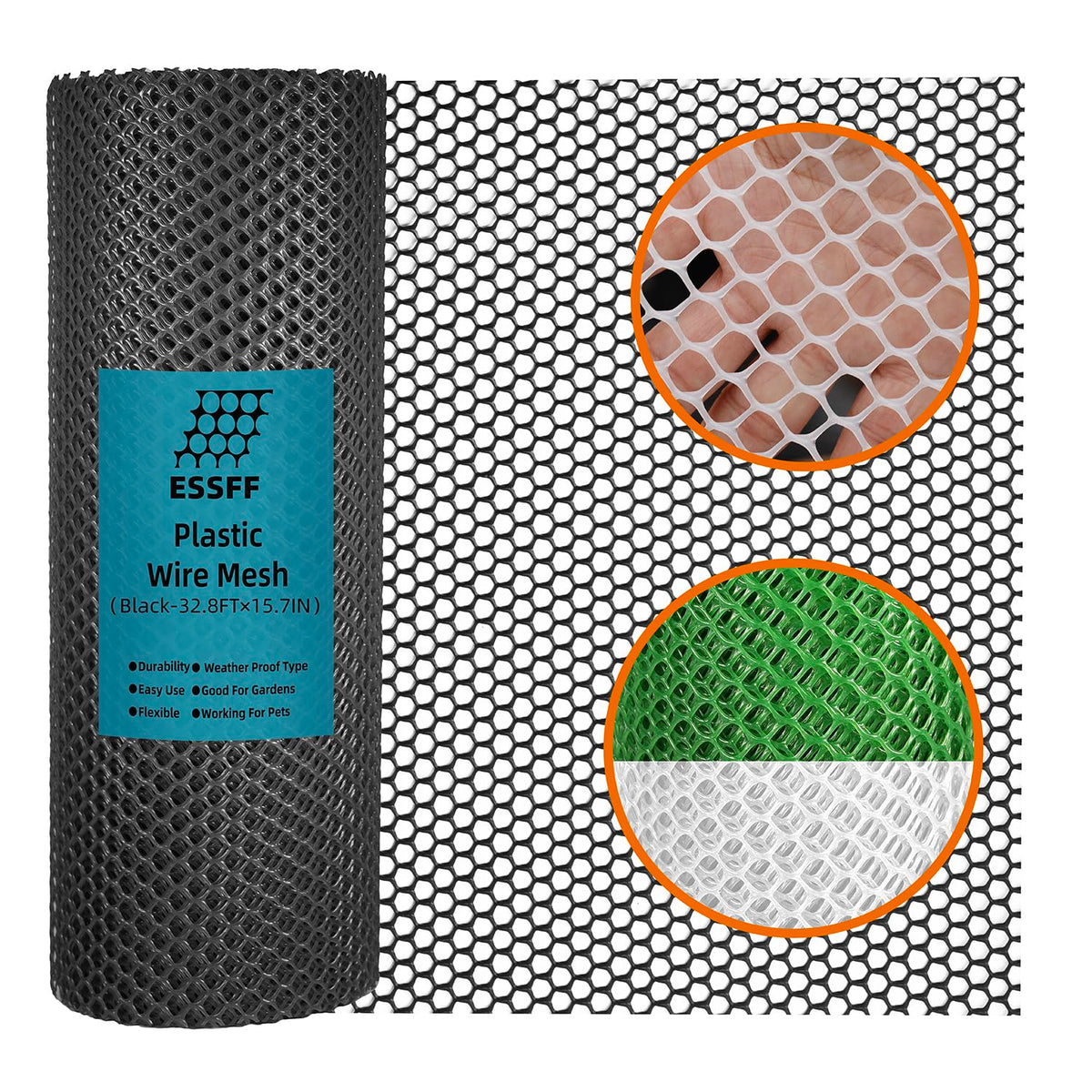 ESSFF Pet and Garden Safeguard netting roll keeps poultry and pets secure outdoors.