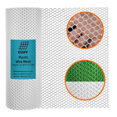 ESSFF Pet and Garden Safeguard white netting roll protects poultry and pets outdoors.