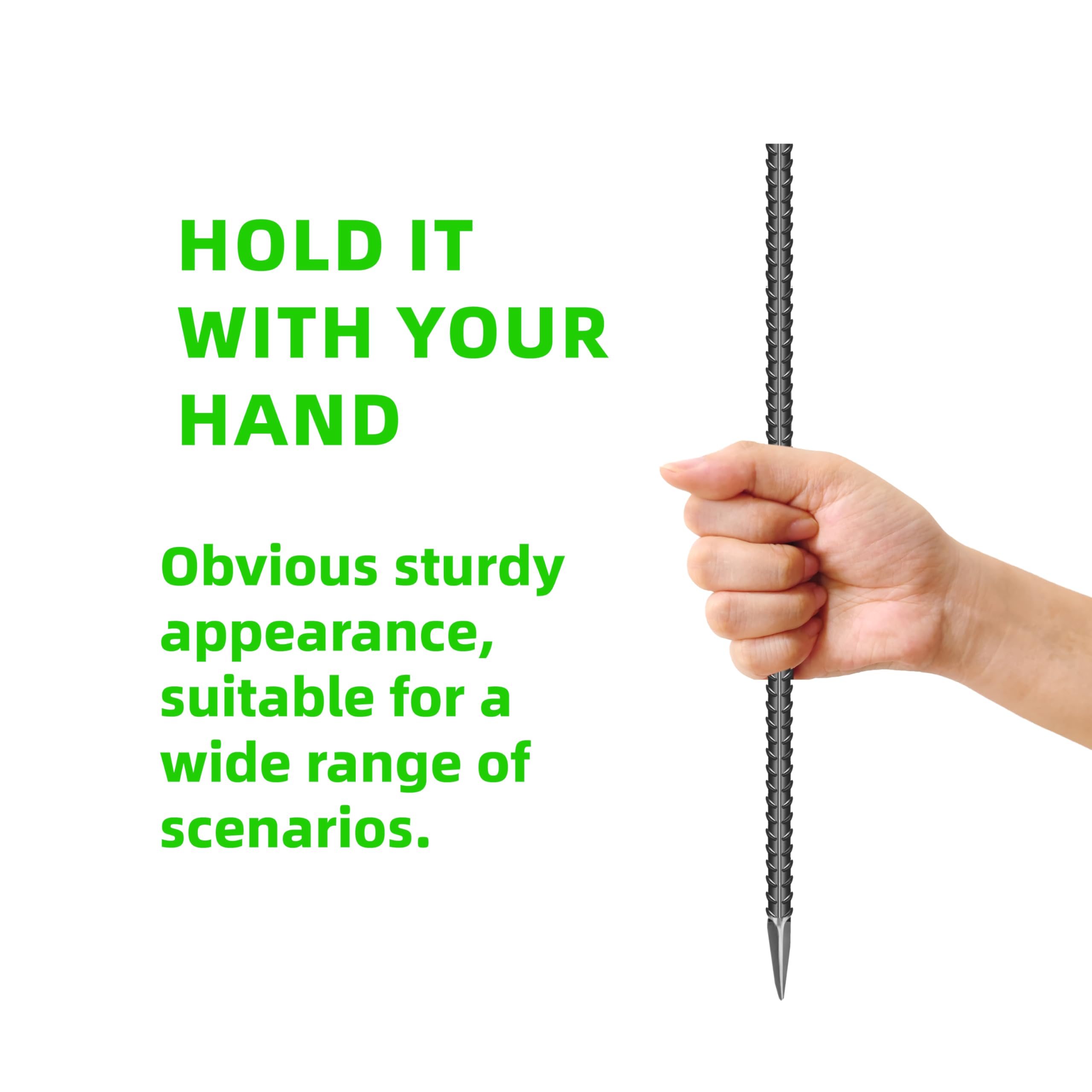 ESSFF sharp-ended stakes enable easy soil insertion and fast setup