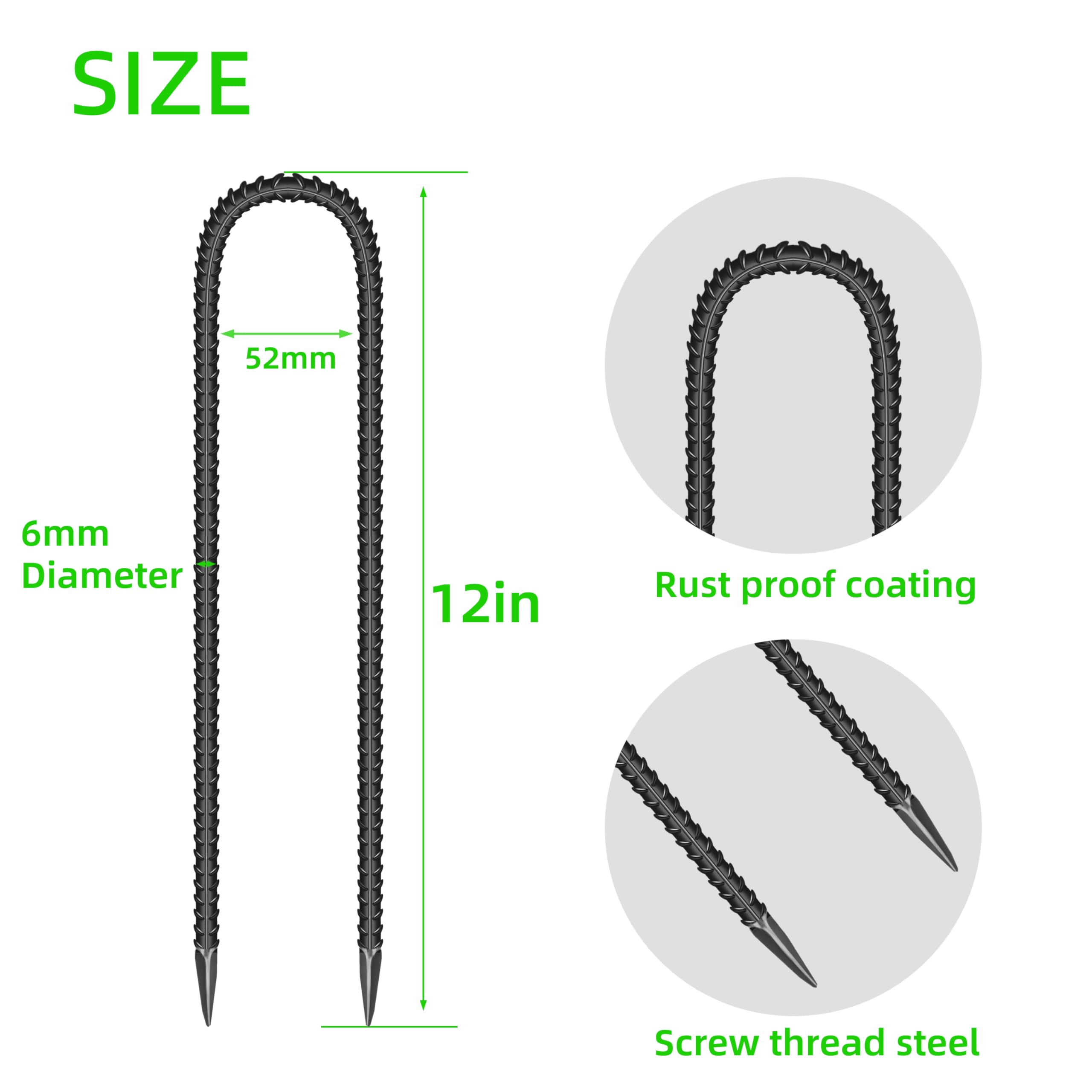 ESSFF U-shape steel ground stake for quick tent and canopy installations.