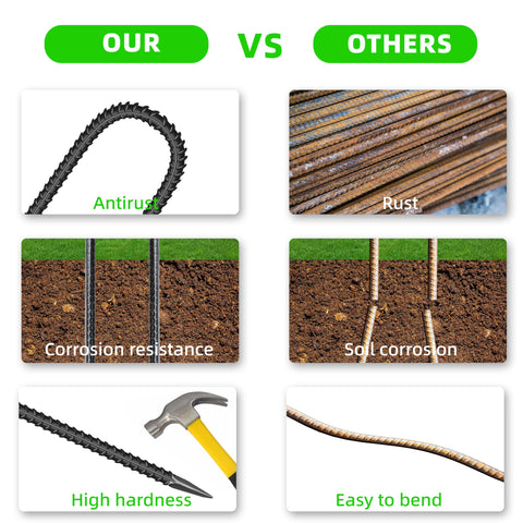 ESSFF versatile ground stake suited for irrigation pipes and yard decorations.